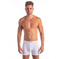 Gombos szűk férfi boxer (fehér)