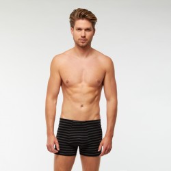 Széles csíkos férfi szűk boxer (fekete-szürke) 