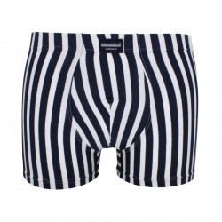 Függőleges csíkos férfi szűk boxer (sötétkék-fehér)