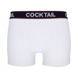 Szövött gumis egyszínű férfi boxer (fehér-kék)