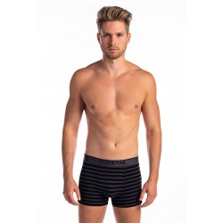 Szövött gumis férfi boxer (fekete-szürke csíkos)