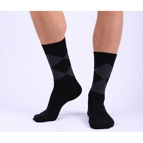 Kárókockás férfi zokni (fekete-sötétszürke)
