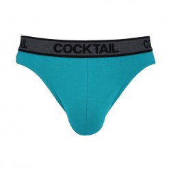 Egyszínű, szövött gumis férfi alsó (türkizzöld)