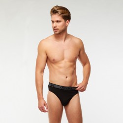 Szövött gumis egyszínű férfi tanga (fekete)