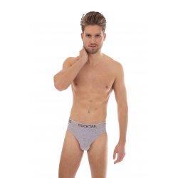 Szövött gumis egyszínű férfi tanga (szürke)