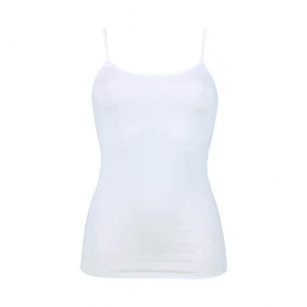 Vékony pántos, egyszínű női trikó (fehér)