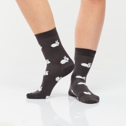 Nyuszis női zokni (grafitszürke)