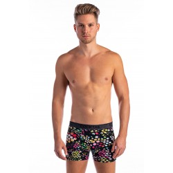 Szövött gumis, színes mintás szűkszárú boxer 