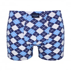 Kárókockás szűkszárú boxer (kék-fehér)