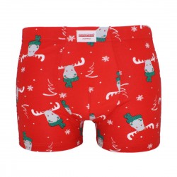 Rénszarvas mintás szűkszárú boxer (piros)