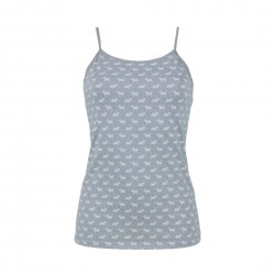 Westie mintás, vékony pántos női trikó 