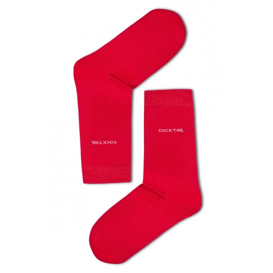 Egyszínű női zokni (piros)