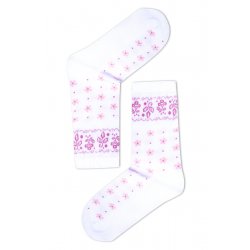 Kisvirágos női zokni (fehér)