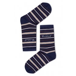 Csíkos női zokni (sötétkék)
