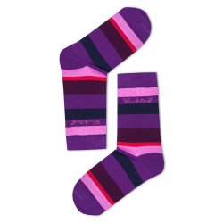 Csíkos női zokni (bordó-sötétkék)