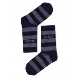 Csíkos női zokni (fekete-szürke)