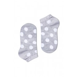 Pöttyös női titokzokni (szürke-fehér)