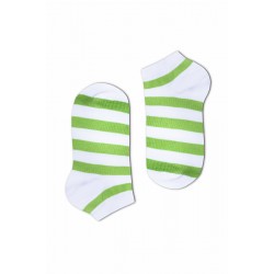 Csíkos női titokzokni (fehér-zöld)