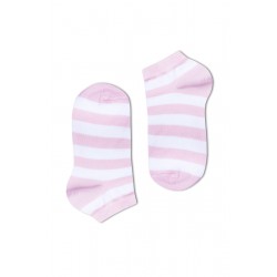 Csíkos női titokzokni (rózsaszín-fehér)
