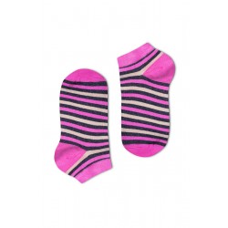 Csíkos női titokzokni (pink-drapp)