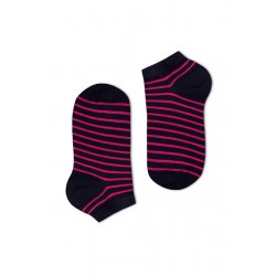 Sűrű csíkos női titokzokni (fekete-pink)