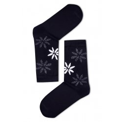 Lurex virág mintás női zokni