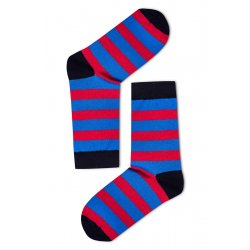 Csíkos női zokni (kék-piros)