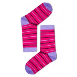 Csíkos női zokni (pink-lila)