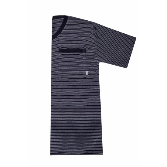 3-6 XL Sűrű csíkos rövid férfi pizsama (sötétkék-farmerkék)