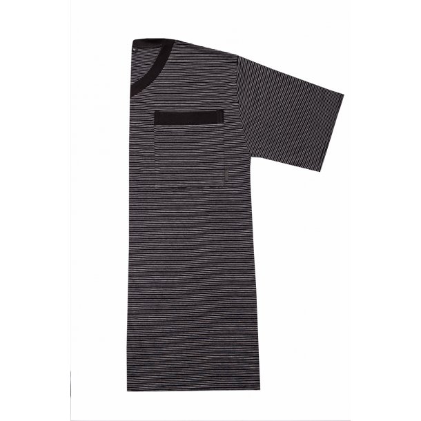 3-6 XL Sűrű csíkos rövid férfi pizsama (fekete-szürke)